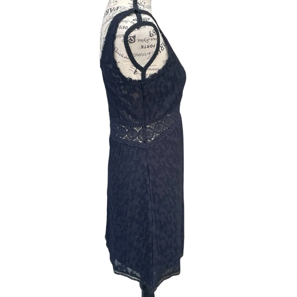 Free People Black Daisy Chain Lace Crochet Bodycon‎ Mini Hippie Dress Siz…